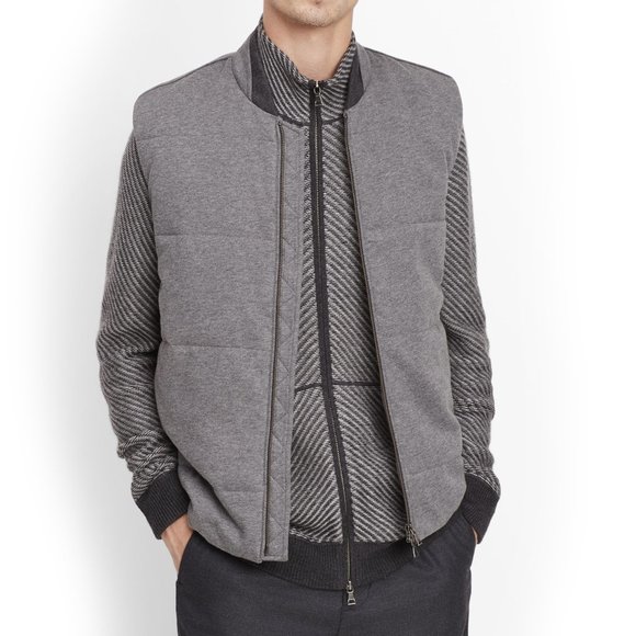 Vince Other - Vince Grey Clean Knit Quilted Vest Medium